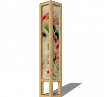 日式落地灯su模型