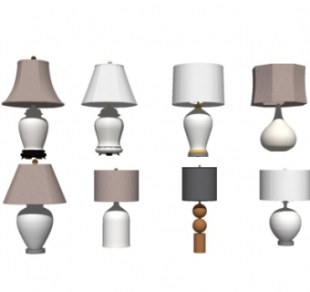 现代台灯组合su模型