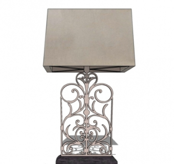 欧式雕花台灯su模型