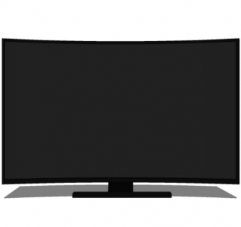 现代曲屏显示器su模型