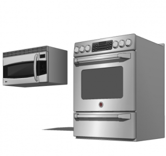 现代集成灶微波炉su模型