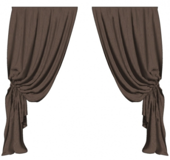 现代布艺窗帘su模型