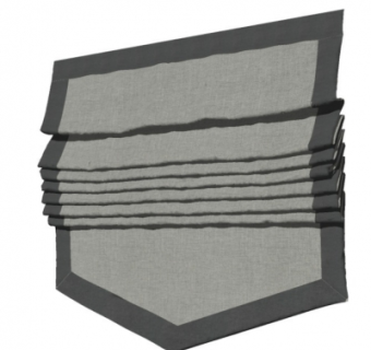 中式布艺窗帘su模型