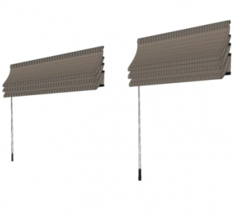 现代竹帘卷帘su模型