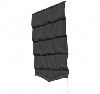 现代布艺卷帘su模型