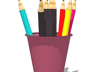 现代铅笔筒su模型