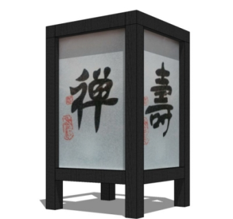 中式落地灯su模型