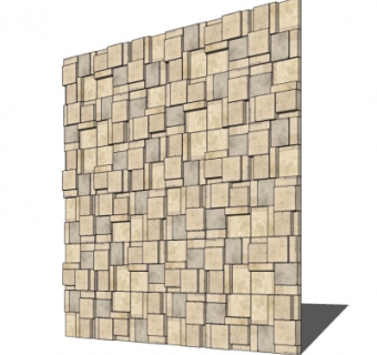 现代石头背景墙su模型