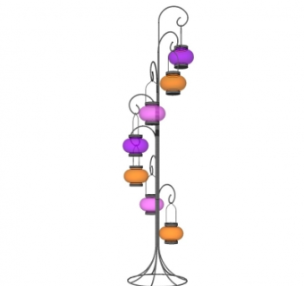 工业风灯笼装饰灯su模型
