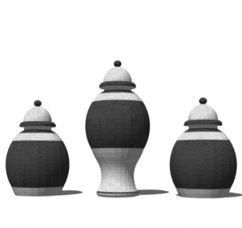 现代陶瓷罐子su模型