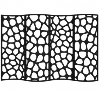 现代金属屏风隔断su模型