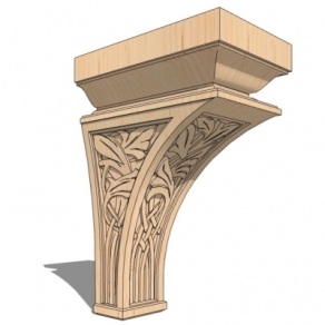 欧式雕花柱头su模型