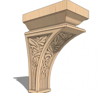 欧式雕花柱头su模型