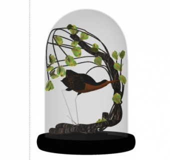 现代玻璃盆栽摆件su模型