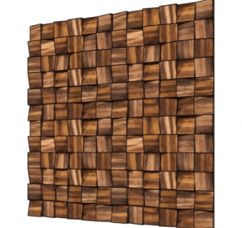 自然风木质背景墙su模型