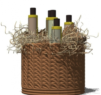 现代藤编筐su模型