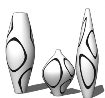 现代花瓶花卉su模型