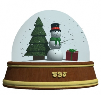 现代水晶球摆件su模型