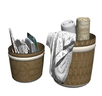 现代毛巾摆件su模型