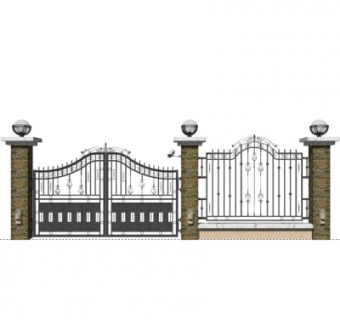 欧式铁艺大门su模型