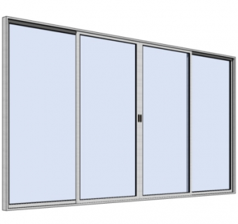 现代玻璃推拉门su模型