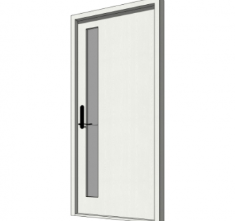 现代实木平开门su模型