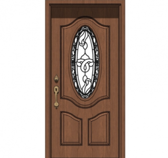 欧式实木平开门su模型