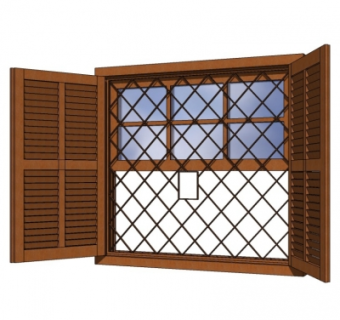 现代窗户su模型