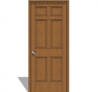 现代实木平开门su模型