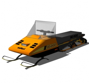 现代雪橇车su模型