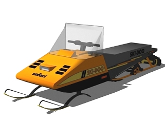 现代雪橇车su模型