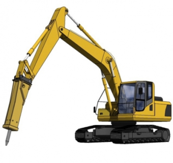 现代挖掘机su模型