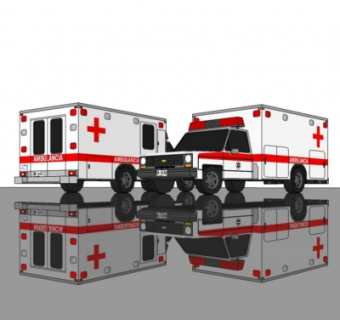 现代救护车su模型