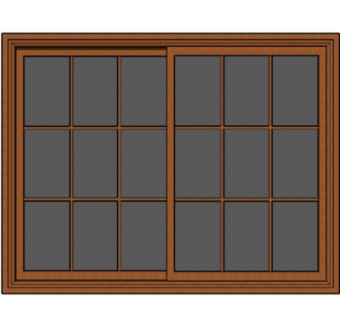 现代玻璃推拉门su模型