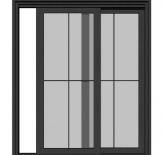 现代玻璃推拉门su模型