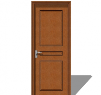 简欧实木平开门su模型