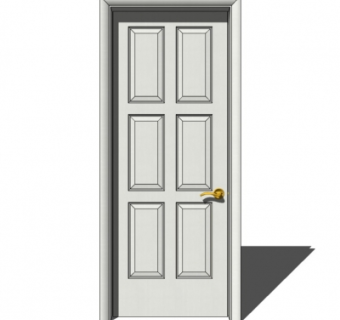 简欧实木平开门su模型