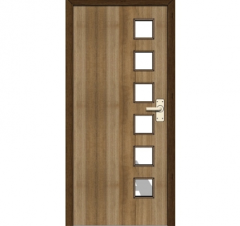 现代实木平开门su模型