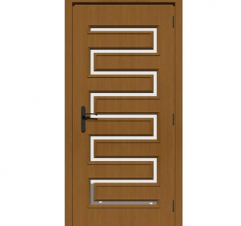 现代实木平开门su模型