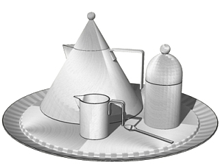现代金属<em>茶壶</em>茶杯su模型