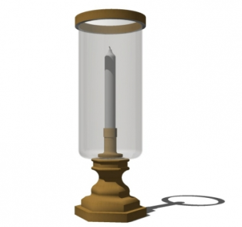 现代金属烛台灯su模型