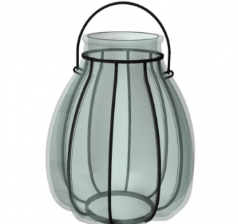 现代玻璃罐子su模型