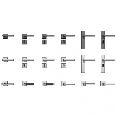 现代金属门把手拉手su模型