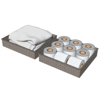 现代纸巾毛巾组合su模型