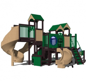 现代儿童滑梯su模型