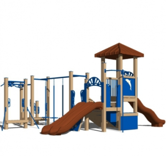 现代儿童滑梯su模型