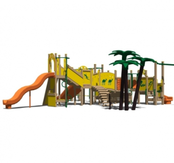 现代儿童滑梯su模型