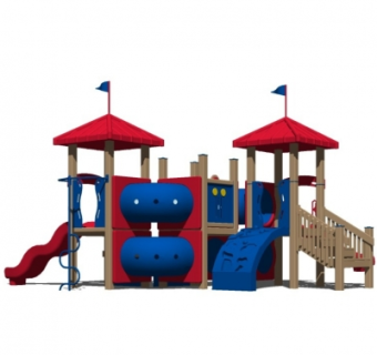 现代儿童滑梯su模型