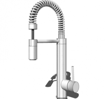 现代不锈钢水龙头su模型