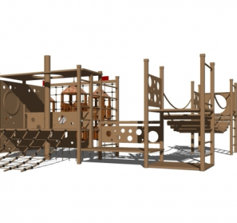 现代儿童游乐器材su模型